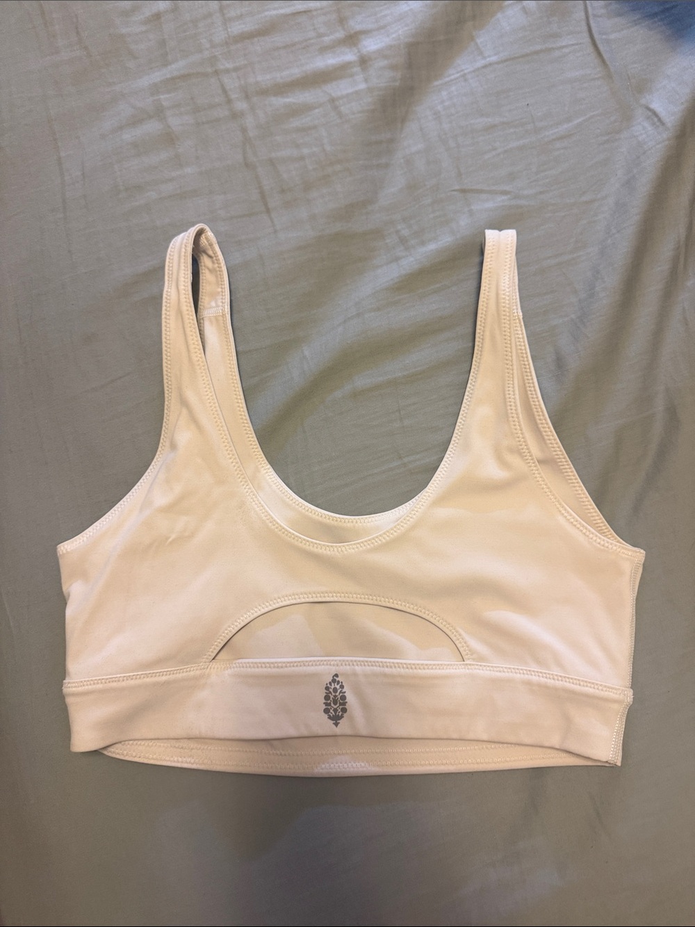 Free People Win Win Scoop Neck Sports Bra White - Picture 2 of 3
